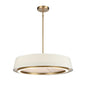 DVI Lighting - DVP41024BR-LIN-CCT - LED Pendant - Celene Cct - Brass With Natural Linen Shade