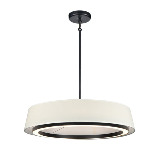 DVI Lighting - DVP41024EB-LIN-CCT - LED Pendant - Celene Cct - Ebony With Natural Linen Shade