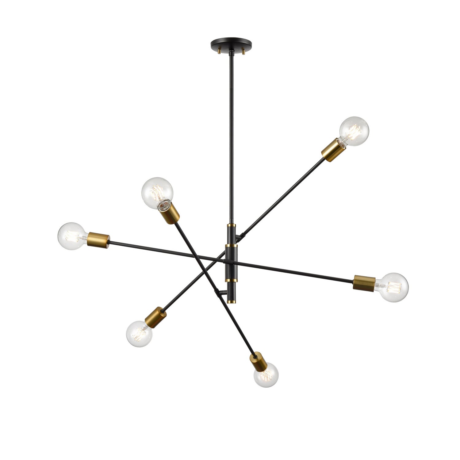 DVI Lighting - DVP41124BR+GR - Six Light Pendant - Lake Loft - Brass And Graphite