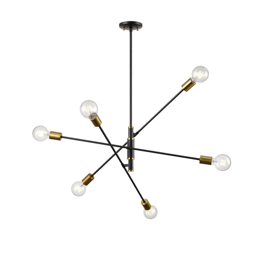 DVI Lighting - DVP41124BR+GR - Six Light Pendant - Lake Loft - Brass And Graphite