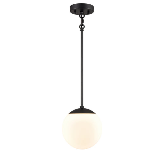 DVI Lighting - DVP43121EB-OP - One Light Pendant - Mackenzie Delta - Ebony With Half Opal Glass