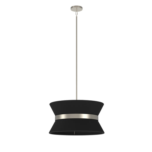DVI Lighting - DVP43605SN-BK - Six Light Pendant - Ellesmere - Satin Nickel With Black Shade