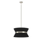 DVI Lighting - DVP43605SN-BK - Six Light Pendant - Ellesmere - Satin Nickel With Black Shade