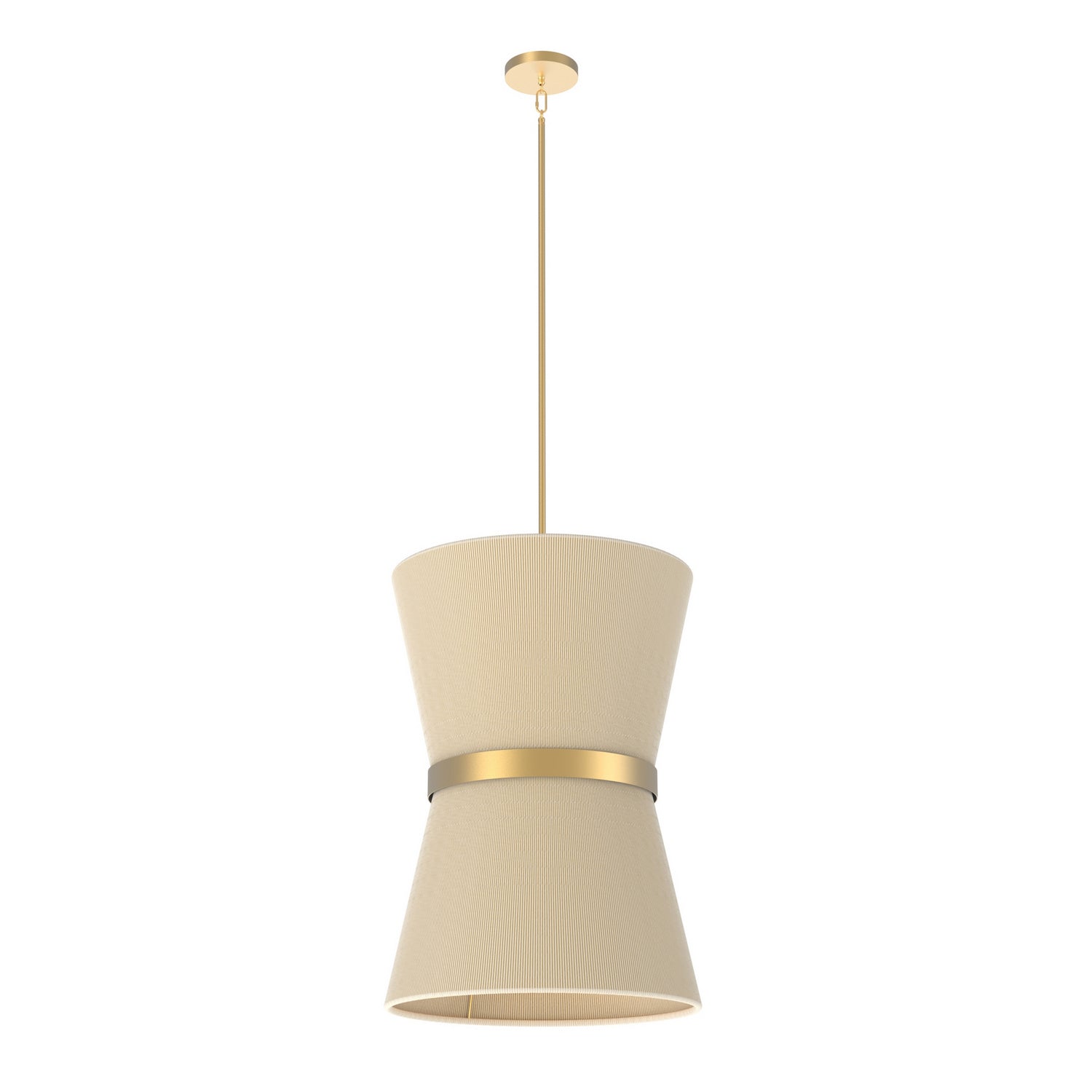 DVI Lighting - DVP43648BR-OAT - Six Light Foyer Pendant - Ellesmere - Brass With Oat Shade