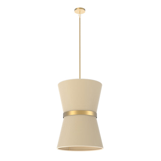 DVI Lighting - DVP43648BR-OAT - Six Light Foyer Pendant - Ellesmere - Brass With Oat Shade