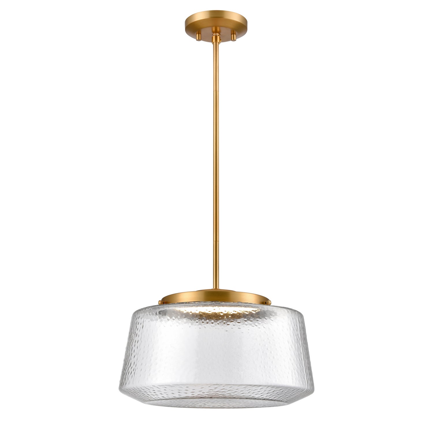 DVI Lighting - DVP43920BR-HMC - LED Pendant - Lunenberg Cct - Brass With Hammered Clear Glass