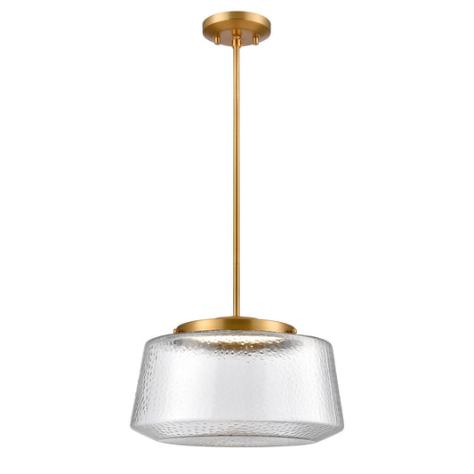 DVI Lighting - DVP43920BR-HMC - LED Pendant - Lunenberg Cct - Brass With Hammered Clear Glass
