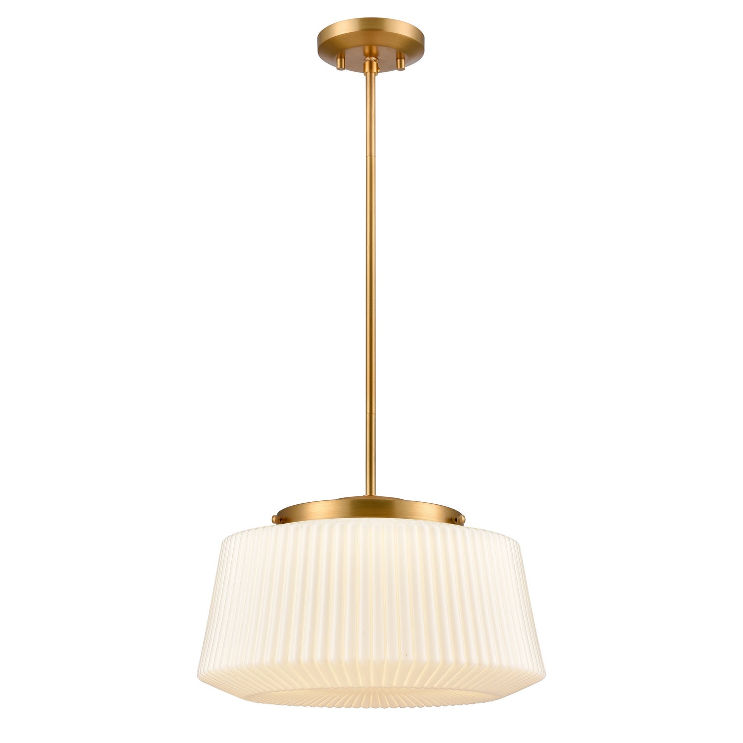 DVI Lighting - DVP43920BR-RIO - LED Pendant - Lunenberg Cct - Brass With Ribbed Opal Glass