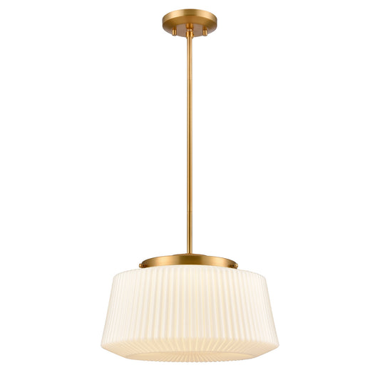 DVI Lighting - DVP43920BR-RIO - LED Pendant - Lunenberg Cct - Brass With Ribbed Opal Glass