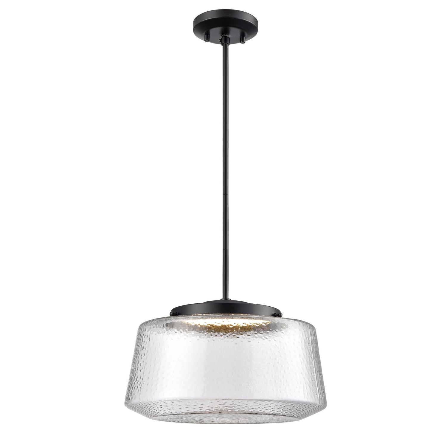 DVI Lighting - DVP43920EB-HMC - LED Pendant - Lunenberg Cct - Ebony With Hammered Clear Glass
