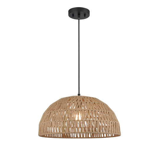 DVI Lighting - DVP44208BK-TY - One Light Pendant - Lac Du Bonnet - Black And Tan Yarn