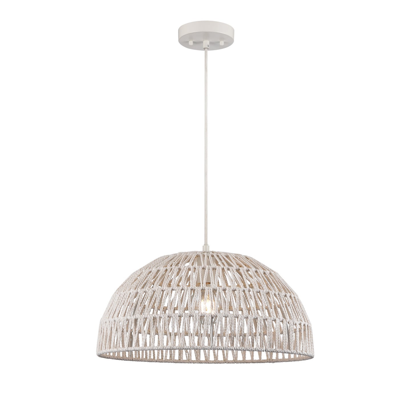 DVI Lighting - DVP44208MW-WY - One Light Pendant - Lac Du Bonnet - Matte White And White Yarn
