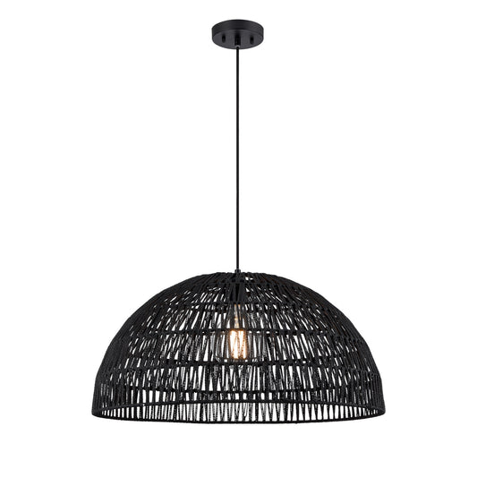 DVI Lighting - DVP44218BK-BY - One Light Pendant - Lac Du Bonnet - Black And Black Yarn