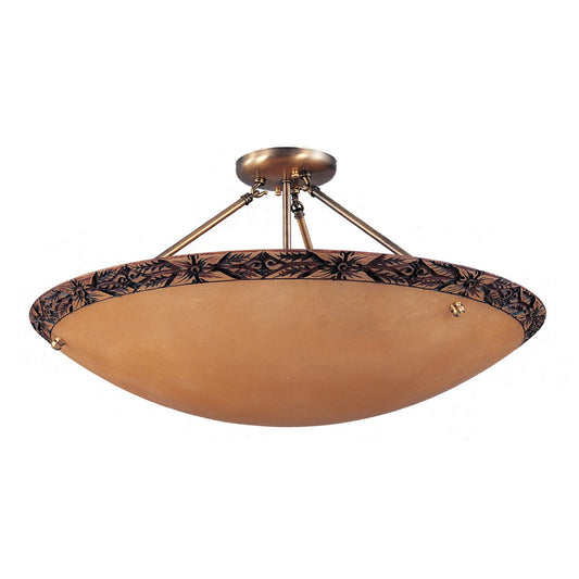 ELK Home - 9645/5 - Five Light Pendant - Engraver's - Antique Brass