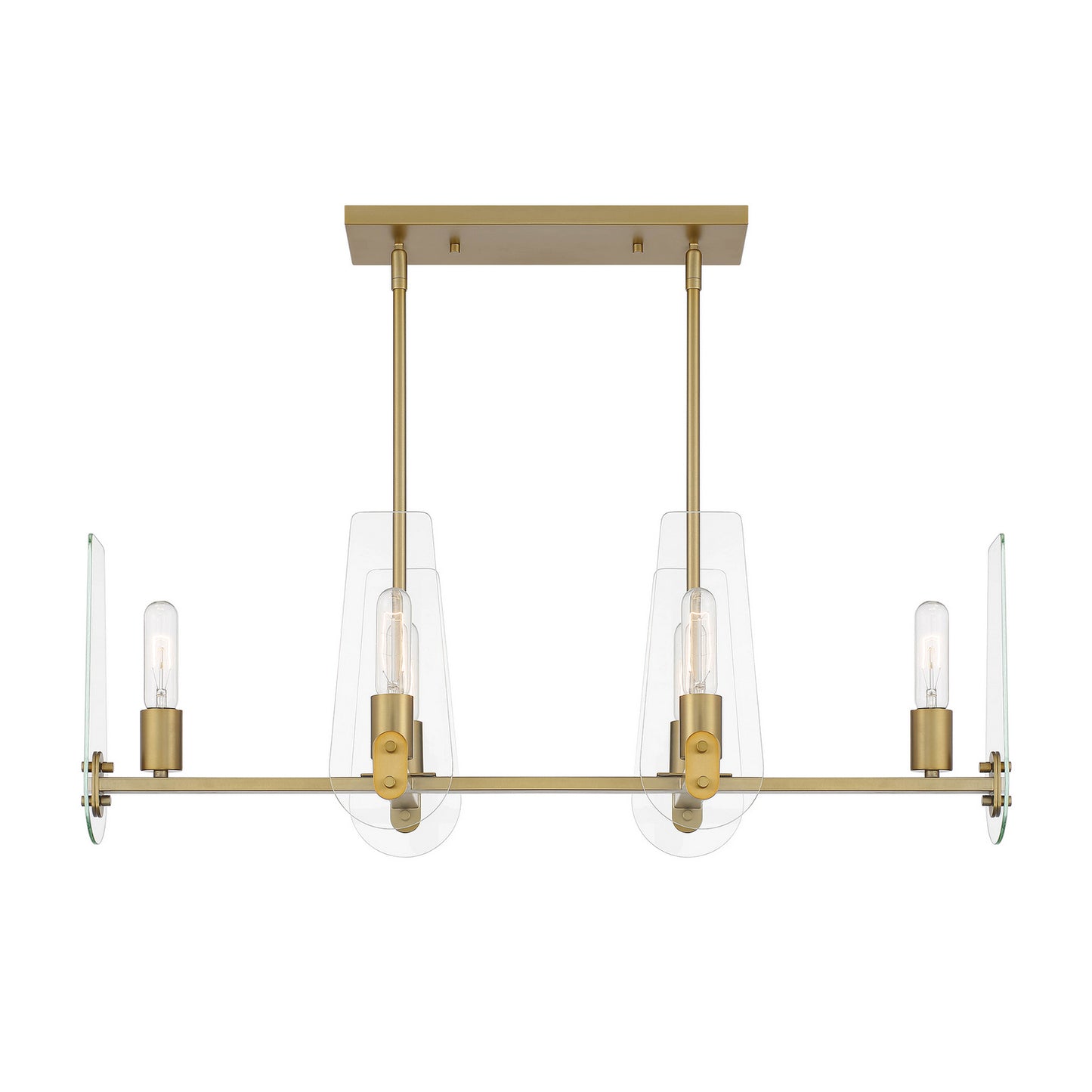 Designers Fountain - D256M-IS-BG - Six Light Island Pendant - Bergen Beach - Brushed Gold