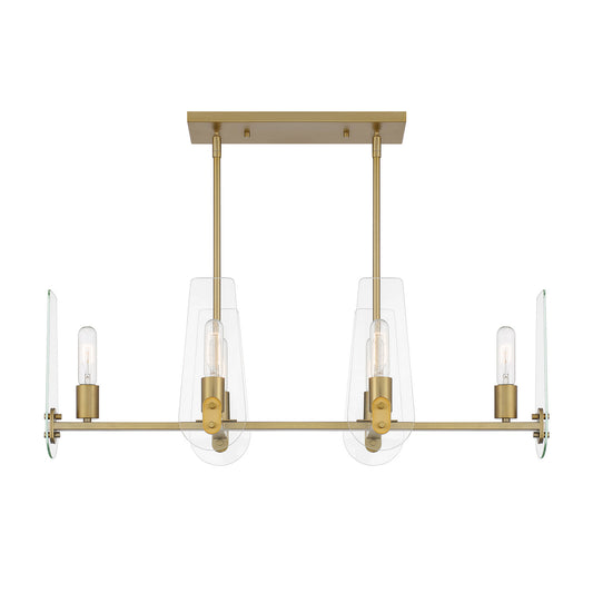 Designers Fountain - D256M-IS-BG - Six Light Island Pendant - Bergen Beach - Brushed Gold