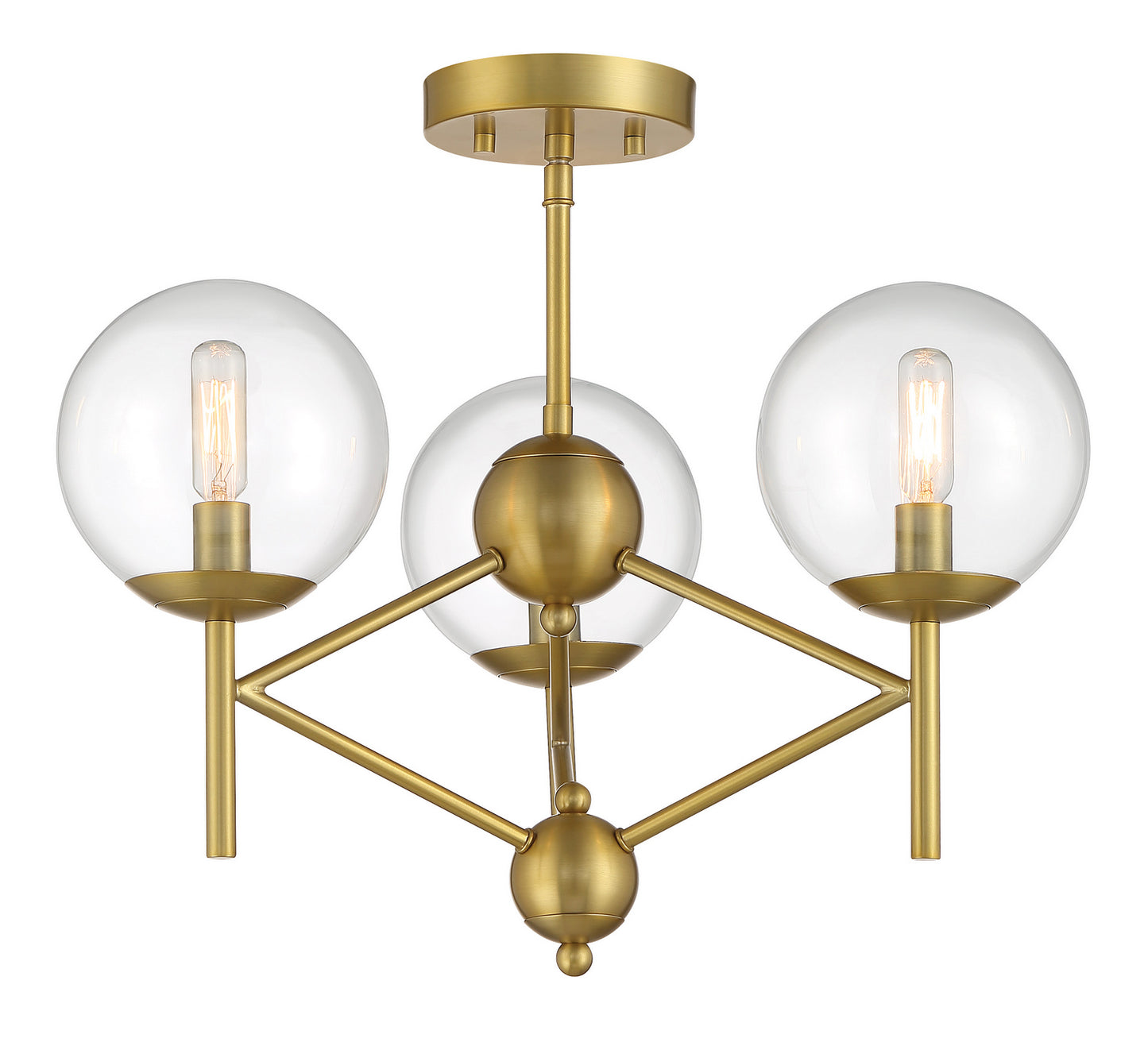 Minka-Lavery - 2799-695 - Three Light Semi Flush Mount - Auresa - Soft Brass