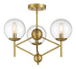 Minka-Lavery - 2799-695 - Three Light Semi Flush Mount - Auresa - Soft Brass