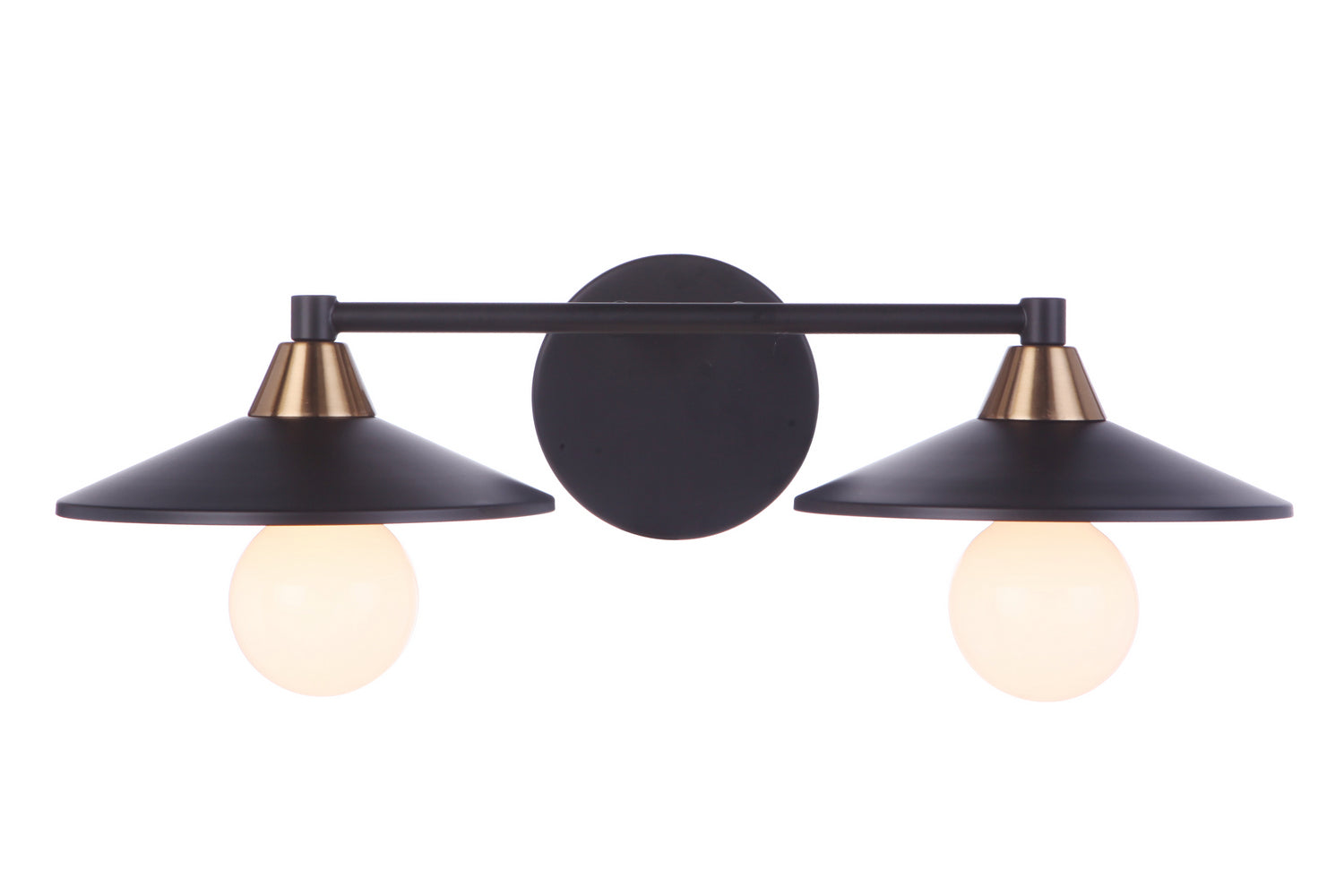 Craftmade - 12519FBSB2 - Two Light Vanity - Isaac - Flat Black/Satin Brass