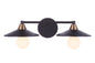Craftmade - 12519FBSB2 - Two Light Vanity - Isaac - Flat Black/Satin Brass