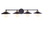 Craftmade - 12537FBSB4 - Four Light Vanity - Isaac - Flat Black/Satin Brass