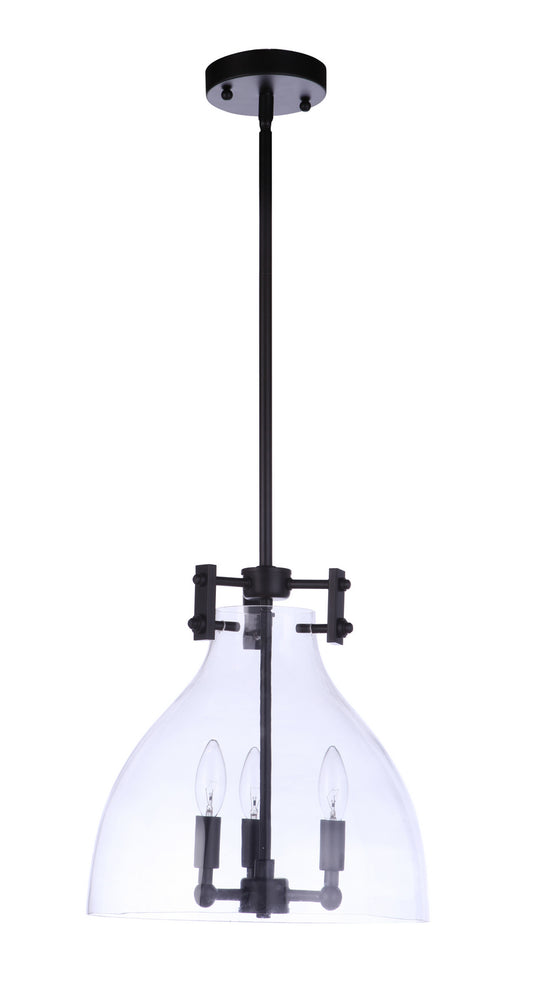 Craftmade - 55893-FB - Three Light Pendant - Chardonnay - Flat Black