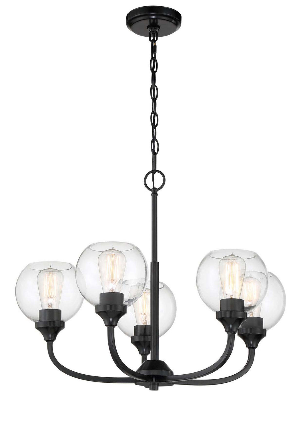 Craftmade - 56225-FB - Five Light Chandelier - Glenda - Flat Black