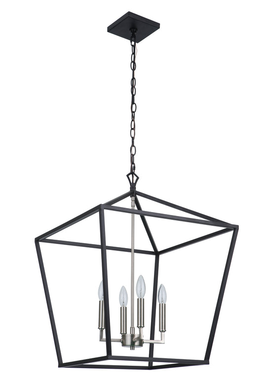 Craftmade - 56336-FBBNK - Four Light Foyer Pendant - Flynt II - Flat Black/Brushed Polished Nickel
