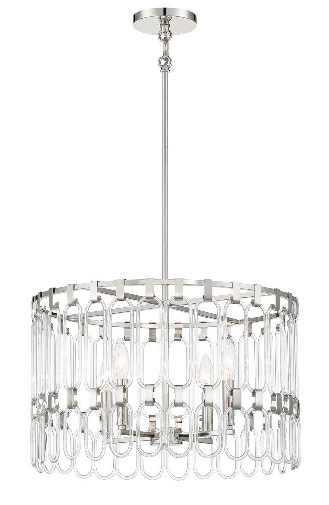 George Kovacs - P5384-613 - Four Light Convertible Semi Flush / Pendant - Charming - Polished Nickel