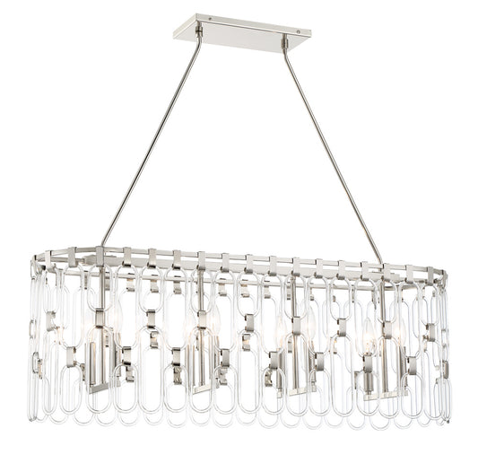 George Kovacs - P5388-613 - Eight Light Island Pendant - Charming - Polished Nickel