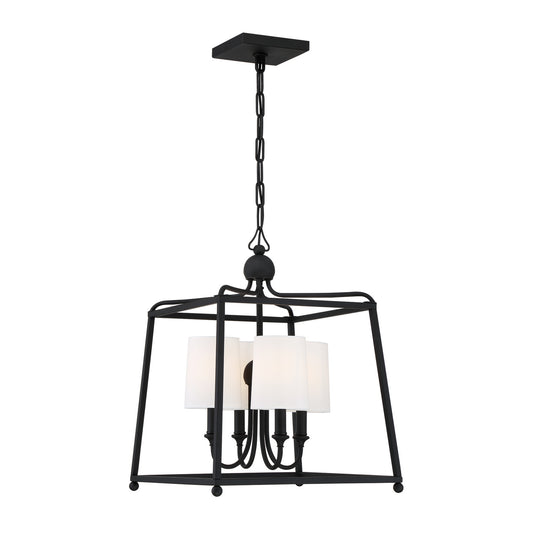 Crystorama - 2245-BF - Four Light Chandelier - Sylvan - Black Forged