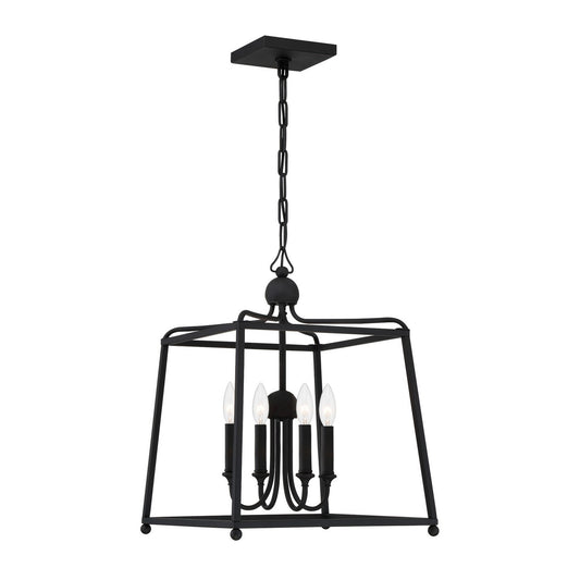 Crystorama - 2245-BF_NOSHADE - Four Light Chandelier - Sylvan - Black Forged