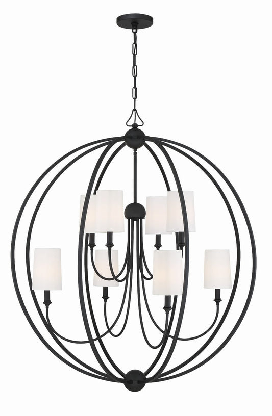 Crystorama - 2246-BF - Eight Light Chandelier - Sylvan - Black Forged