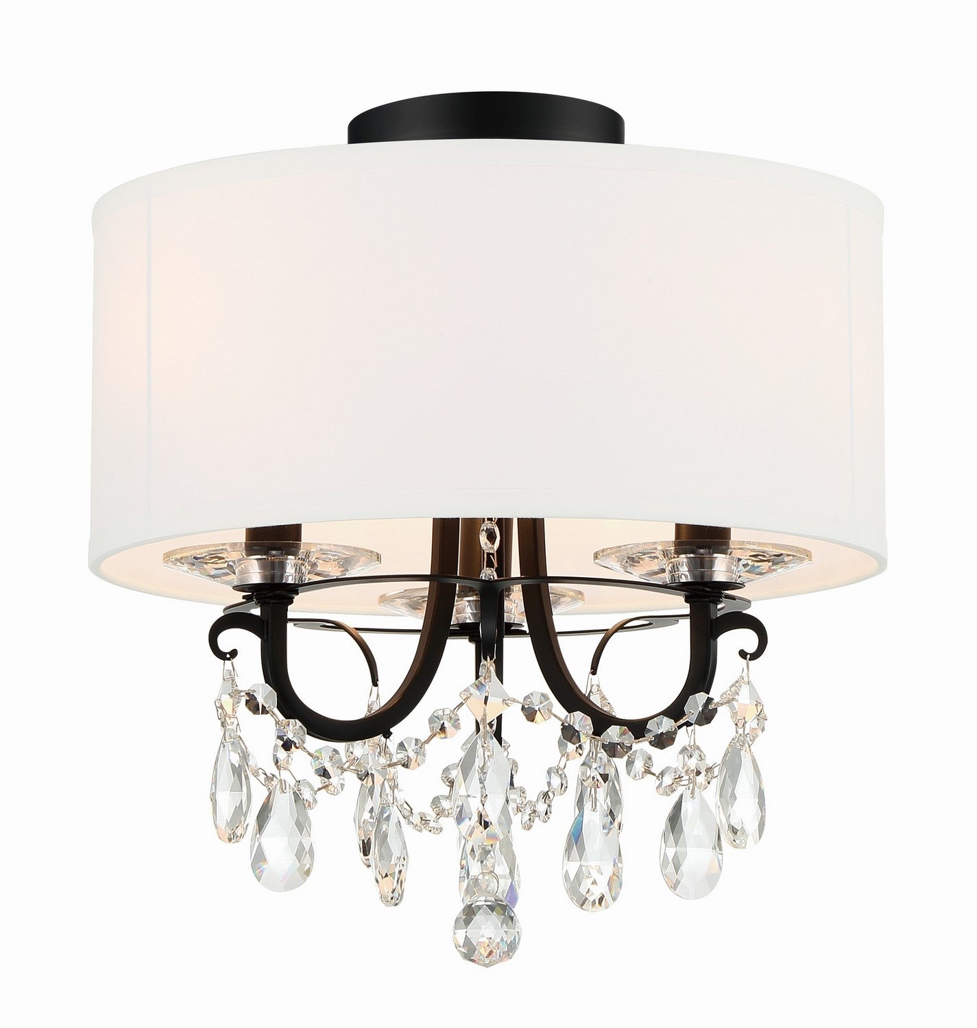 Crystorama - 6623-MK-CL-MWP_CEILING - Three Light Semi Flush Mount - Othello - Matte Black