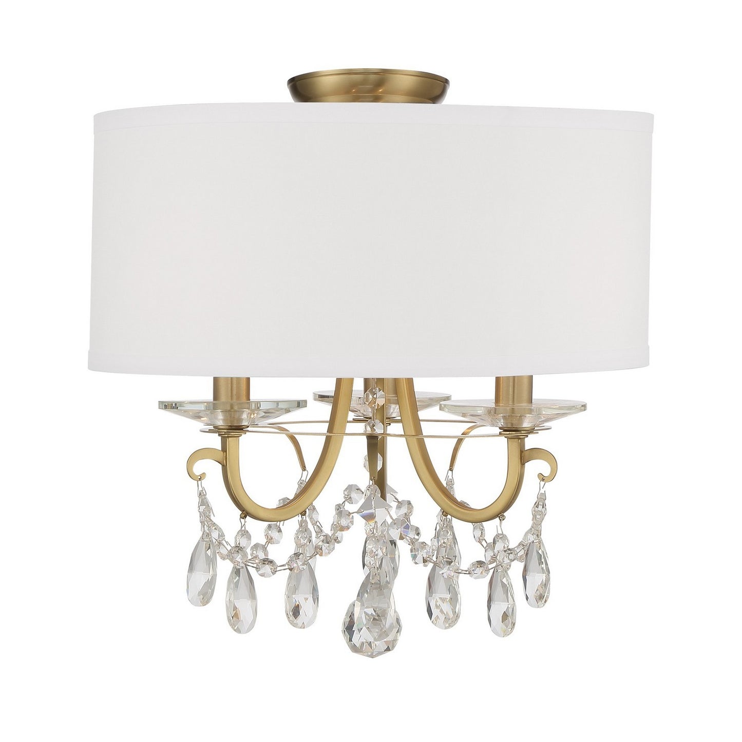 Crystorama - 6623-VG-CL-MWP_CEILING - Three Light Semi Flush Mount - Othello - Vibrant Gold