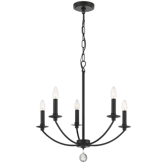 Crystorama - MIL-8005-BK - Five Light Chandelier - Mila - Black