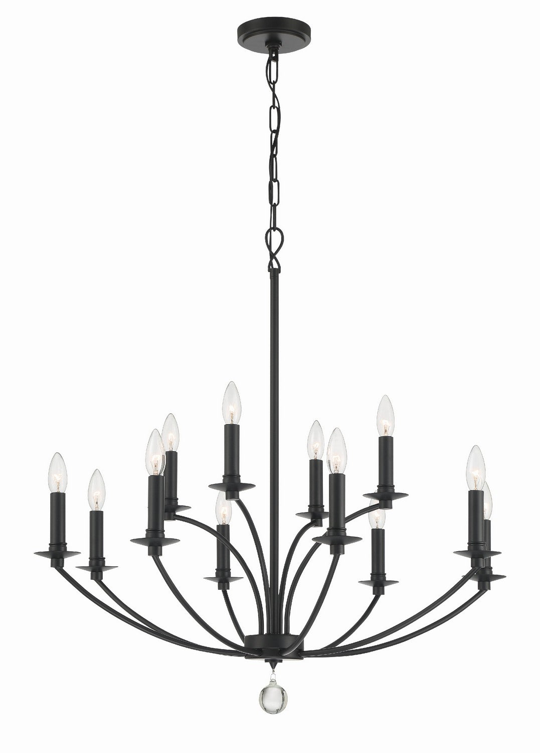 Crystorama - MIL-8012-BK - 12 Light Chandelier - Mila - Black