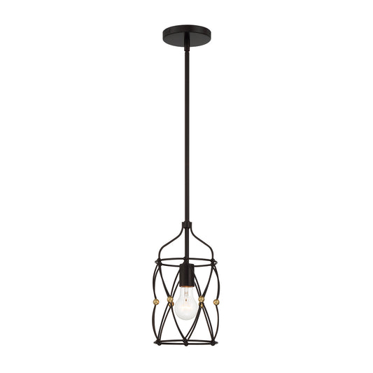 Crystorama - ZUC-A9031-EB-GA - One Light Pendant - Zucca - English Bronze + Antique Gold