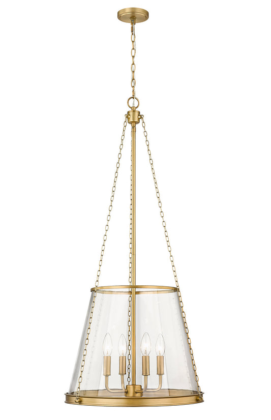Z-Lite - 341P18-RB - Four Light Pendant - Prescott - Rubbed Brass