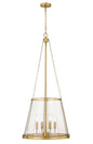 Z-Lite - 341P18-RB - Four Light Pendant - Prescott - Rubbed Brass
