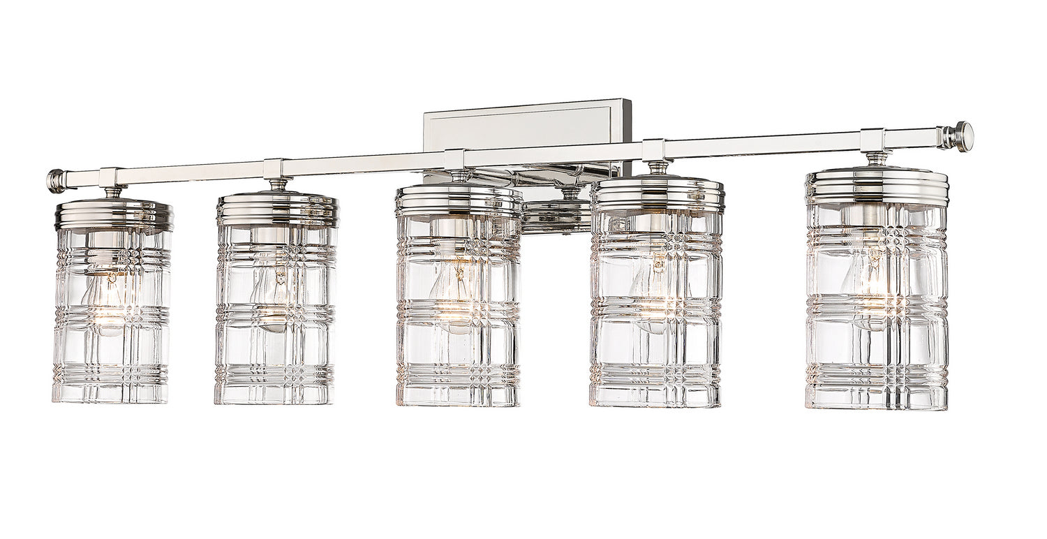 Z-Lite - 344-5V-PN - Five Light Vanity - Archer - Polished Nickel