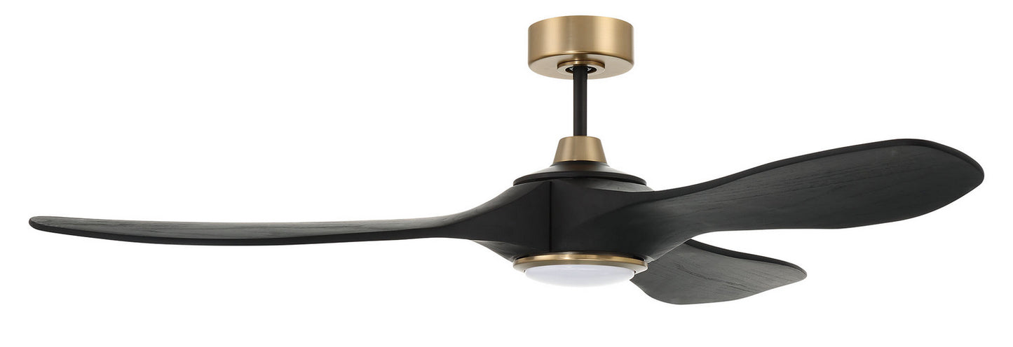 Craftmade - EVY60FBSB3 - 60"Ceiling Fan - Envy 60 - Flat Black/Satin Brass