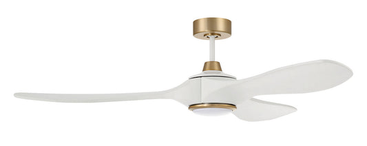 Craftmade - EVY60WSB3 - 60"Ceiling Fan - Envy 60 - White/Satin Brass