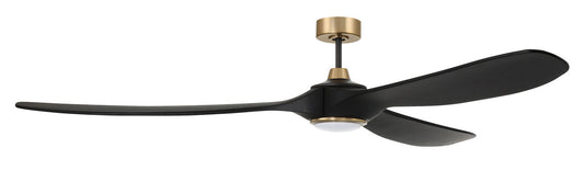 Craftmade - EVY72FBSB3 - 72"Ceiling Fan - Envy 72 - Flat Black/Satin Brass