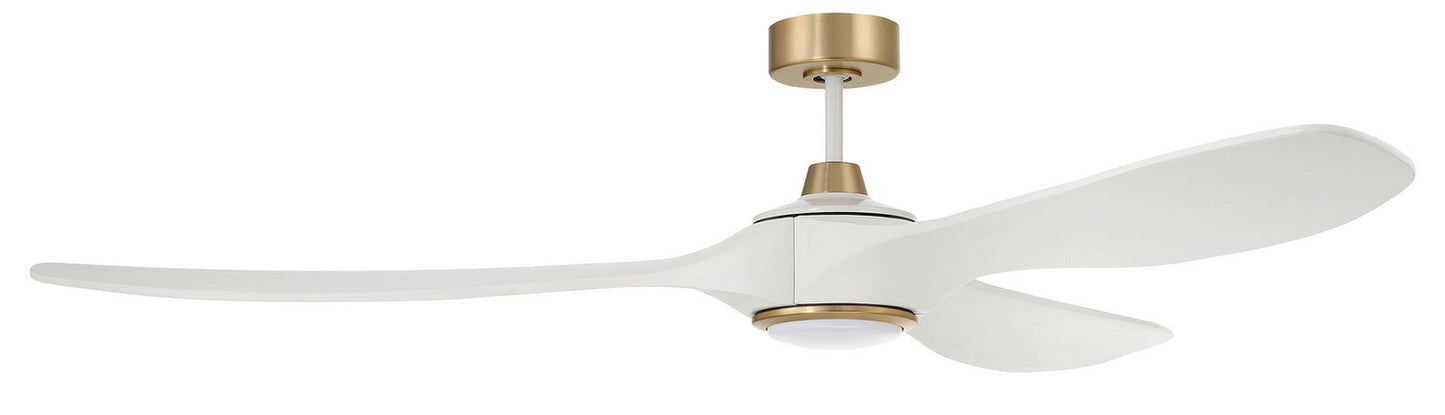 Craftmade - EVY72WSB3 - 72"Ceiling Fan - Envy 72 - White/Satin Brass