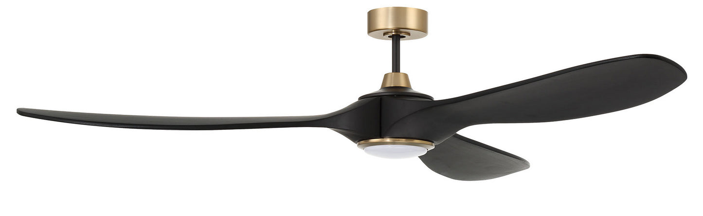 Craftmade - EVY84FBSB3 - 84"Ceiling Fan - Envy 84 - Flat Black/Satin Brass