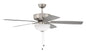 Craftmade - P211BNK5-52BNGW - 52"Ceiling Fan - Pro Plus 211 - Brushed Polished Nickel