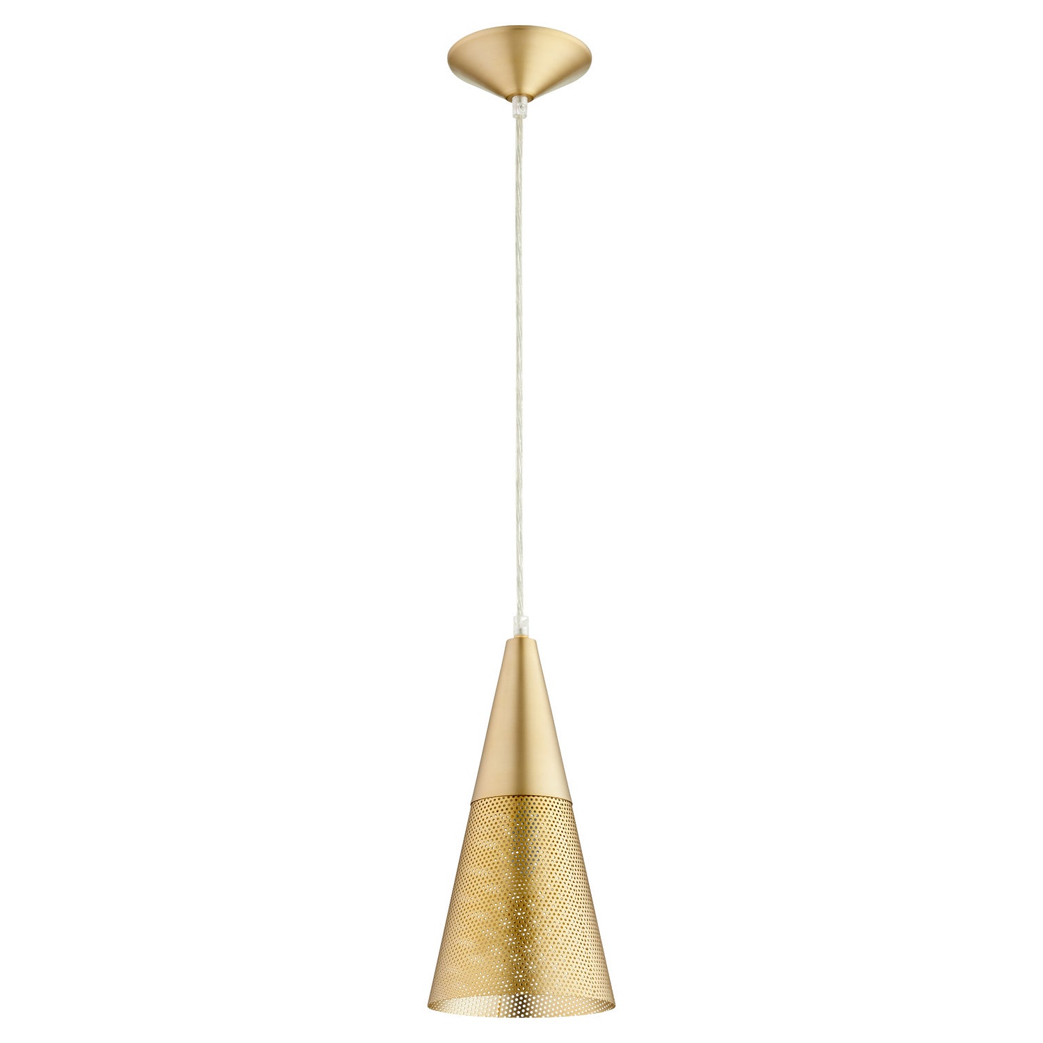 Quorum - 1316-80 - One Light Pendant - Mesh Cone Pendants - Aged Brass