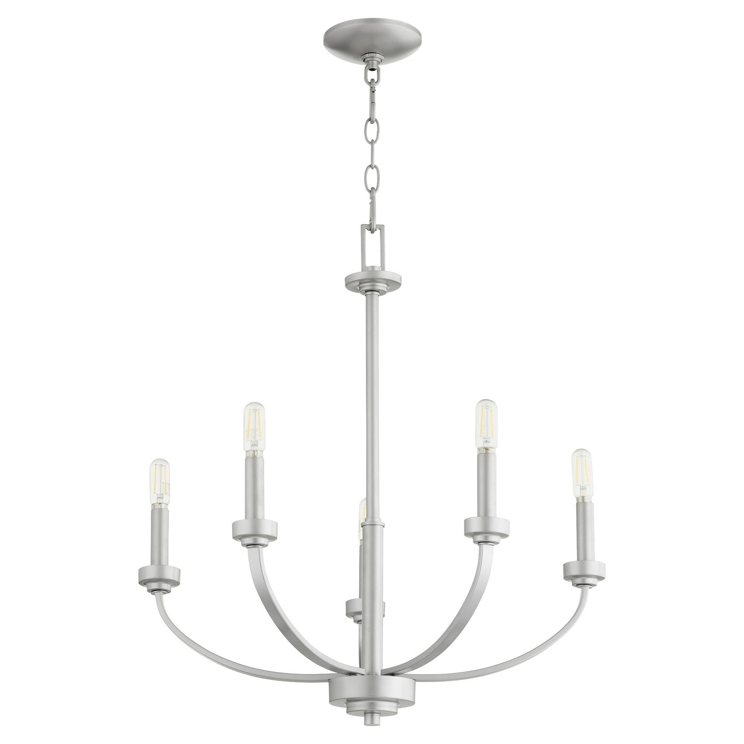 Quorum - 6160-5-64 - Five Light Chandelier - Reyes - Classic Nickel