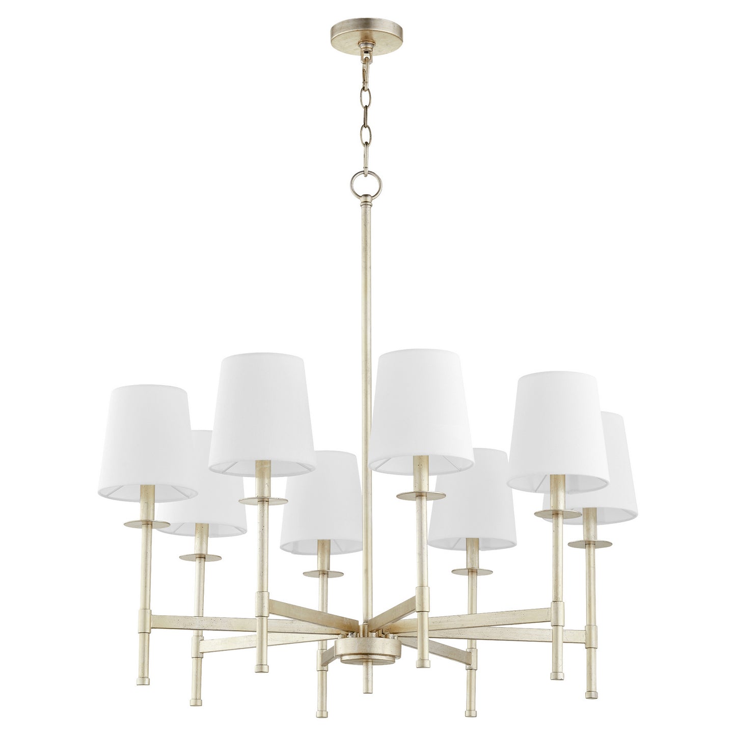 Quorum - 624-8-60 - Eight Light Chandelier - Belshaw - Aged Silver Leaf